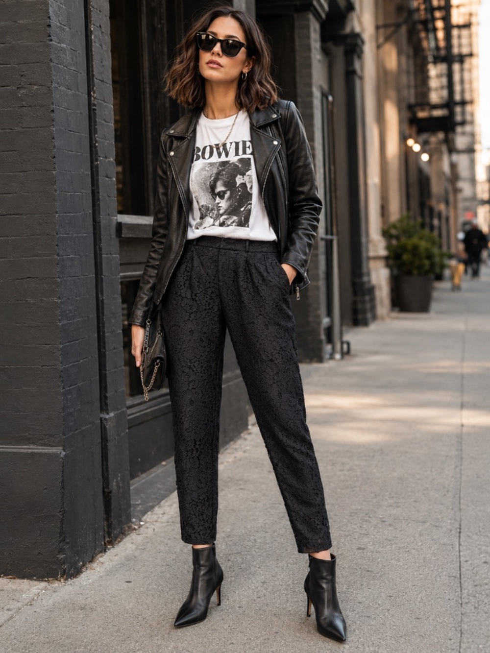 👓 Joie Black Lacinda Pleated Cropped Lace Pants 6